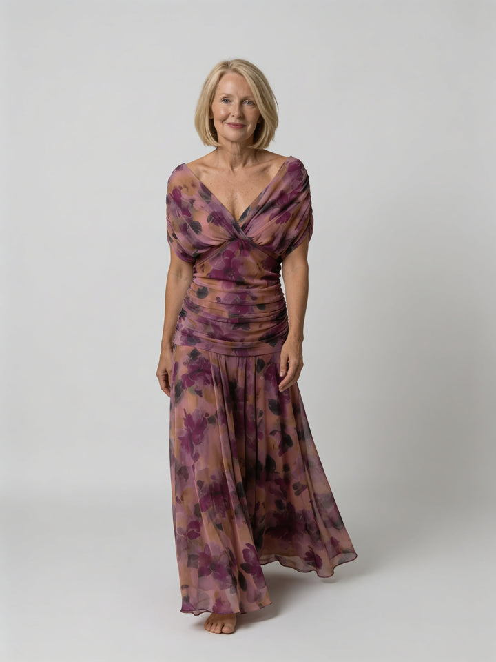Rosalind | Off Shoulder Draped Midi Dress