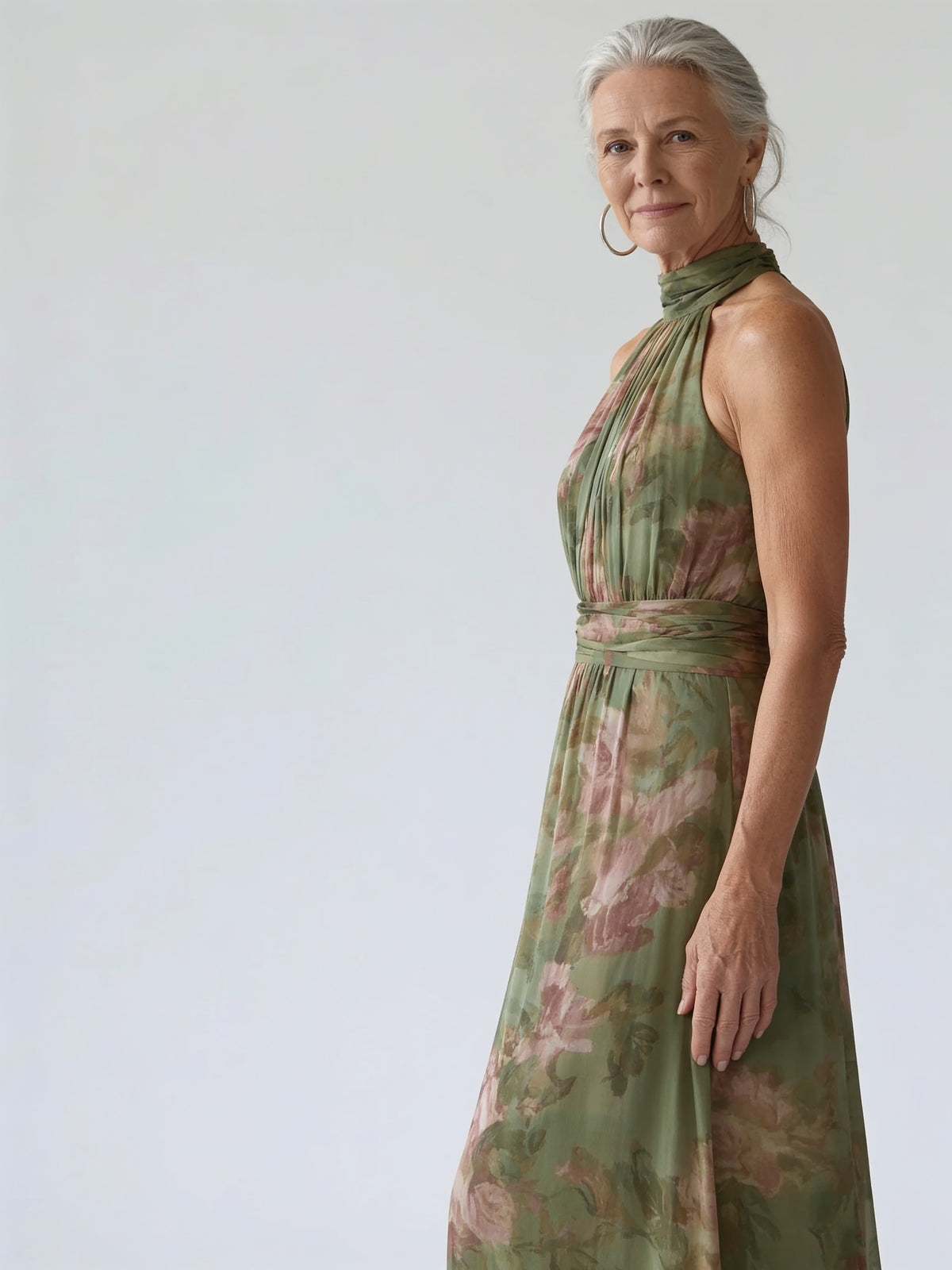 Arabella | Floral Halter Neck Maxi Dress